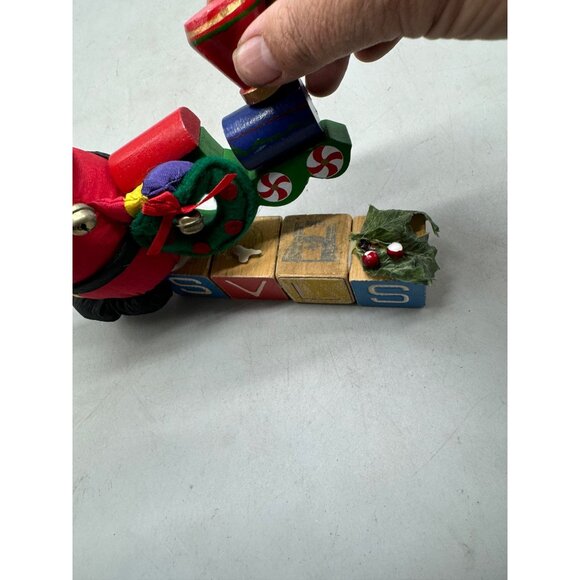Vintage handmade Santa & Train Christmas Decor Set needs glued 7.5" blocks READ - Picture 5 of 9